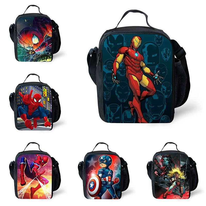 Spiderman Insulated Lunch Bag Kids Thermal Food Bag